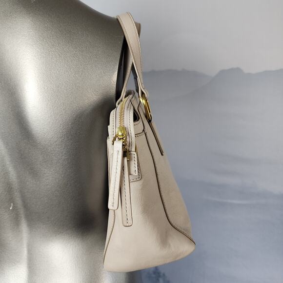 Fossil Jacqueline Satchel Graystone Cow Hide Leather Shoulder Bag / Crossbody - Picture 4 of 12